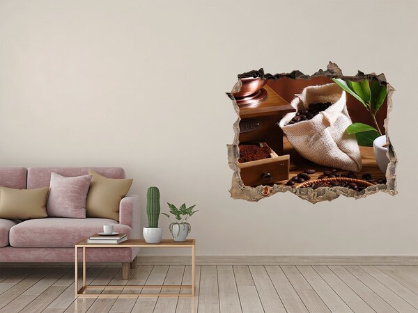 Hole in the wall decal Coffee in the comfort of your home
