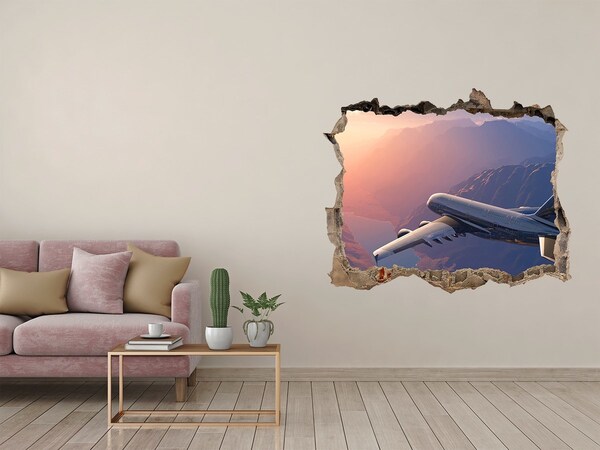 Hole in the wall sticker Flight over the mountains
