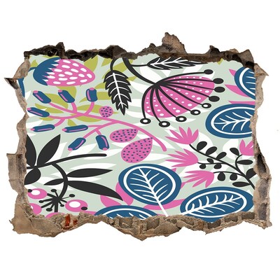 Hole in the wall sticker Tropical garden in a hole