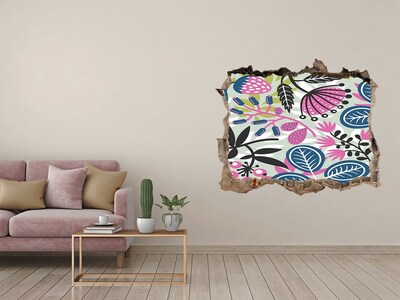 Hole in the wall sticker Floral pattern