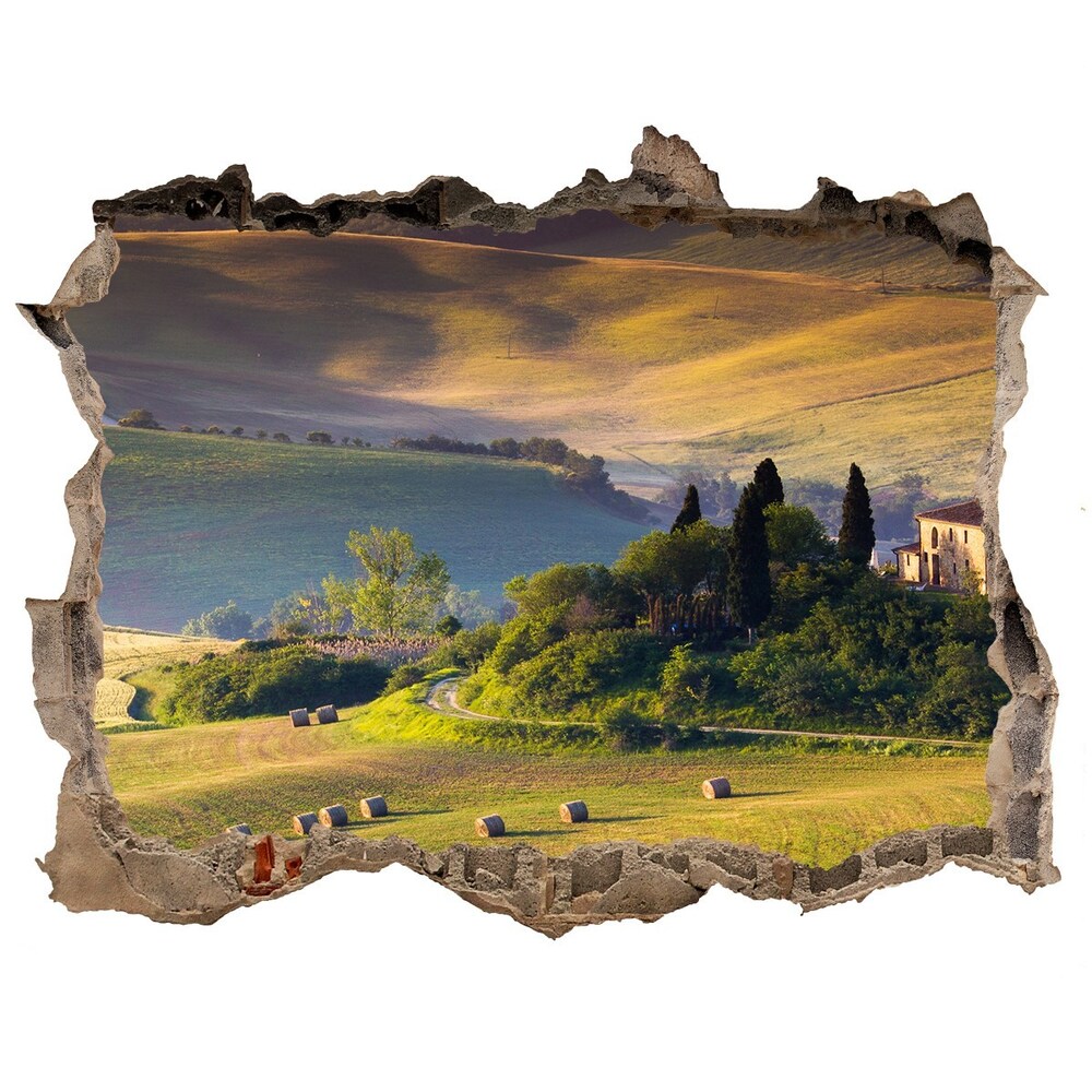 3D wall hole wallpaper Tuscany Italy