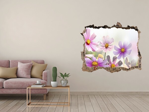 Hole in the wall sticker A flower paradise behind the wall