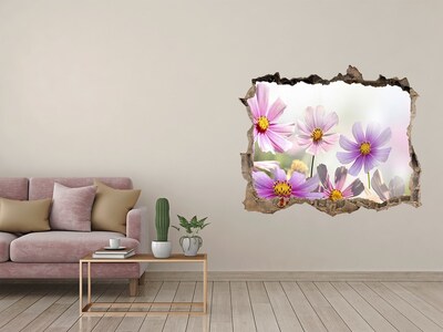 Hole in the wall sticker A flower paradise behind the wall