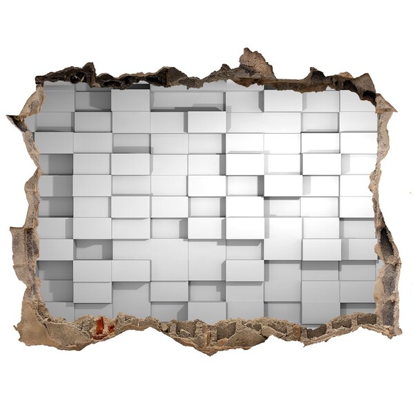 3D wall hole wallpaper Modern space behind the wall