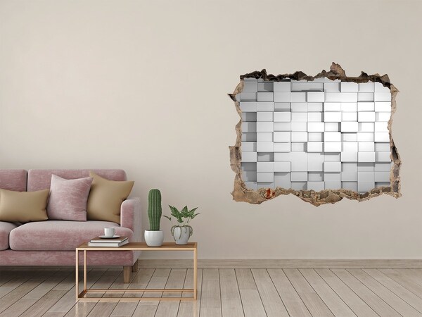3D wall hole wallpaper Modern space behind the wall