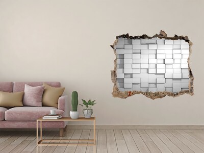 3D wall hole wallpaper Modern space behind the wall