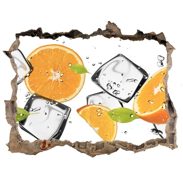 Hole in the wall decal Ice oranges