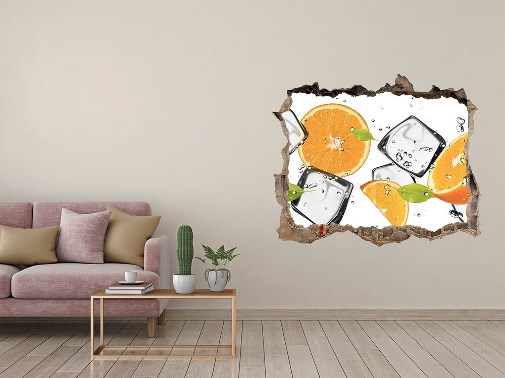 Hole in the wall decal Ice oranges