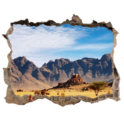 Hole in the wall decal Mountain landscape in Africa