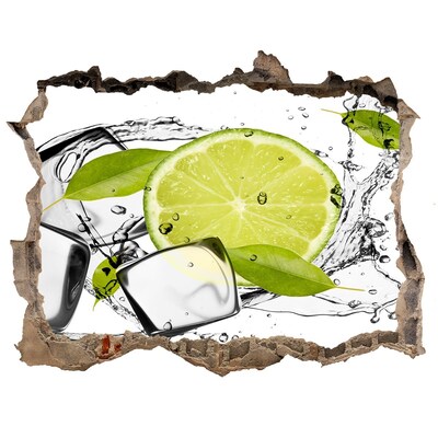 Hole wall sticker A refreshing cocktail with lime