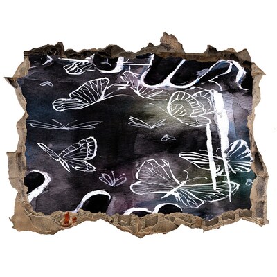 Hole in the wall sticker Butterflies in a magical space