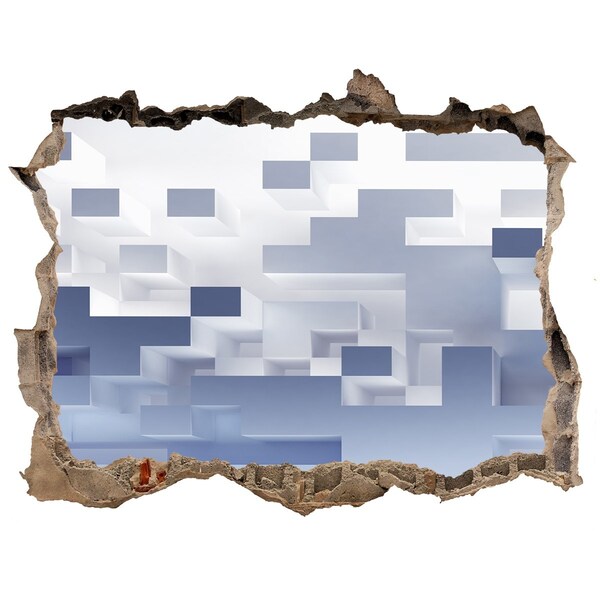 Hole in the wall decal Abstract space in blue shades