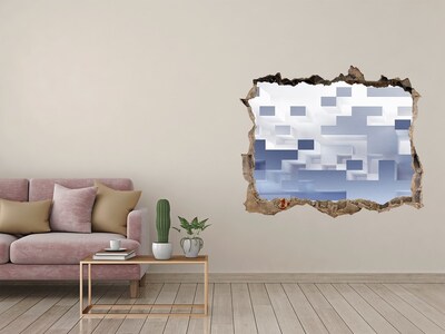 Hole in the wall decal Abstract space in blue shades