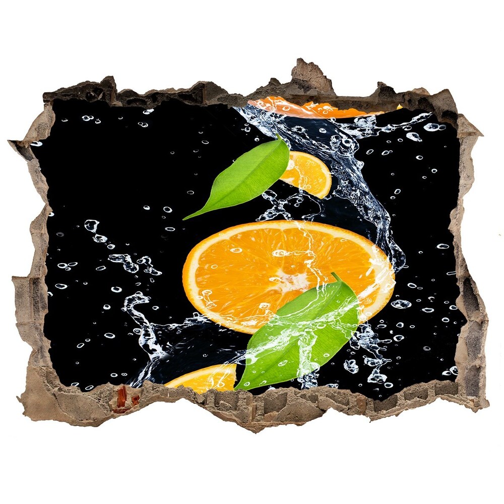 3D wall hole Oranges and water