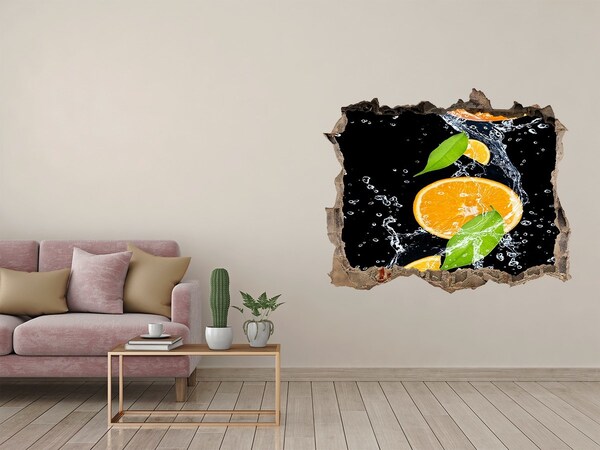 3D wall hole A refreshing citrus stream