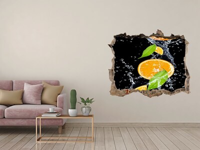 3D wall hole A refreshing citrus stream
