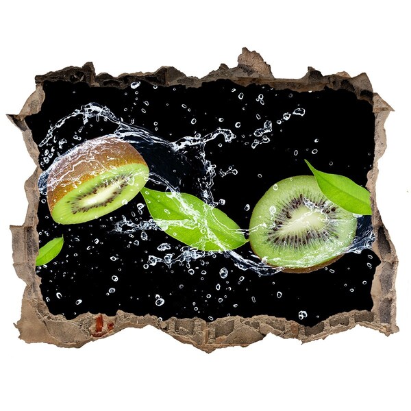 Hole wall sticker Kiwi and water