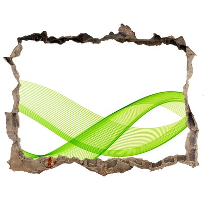 Hole wall sticker Green wave in the hole in the wall