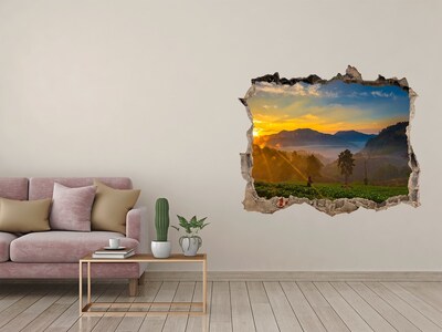 Hole in the wall sticker Sunset in the mountains