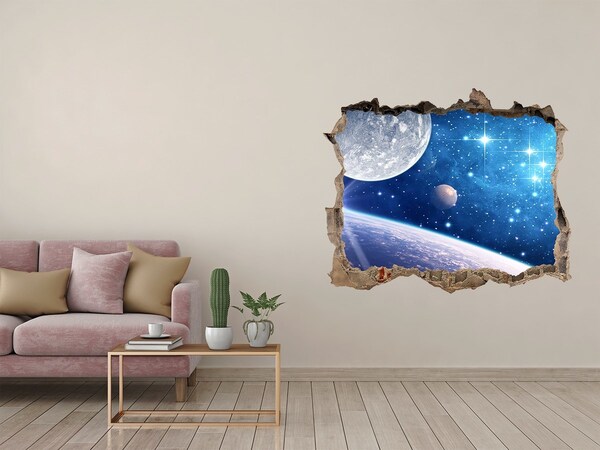 Hole in the wall sticker Moon