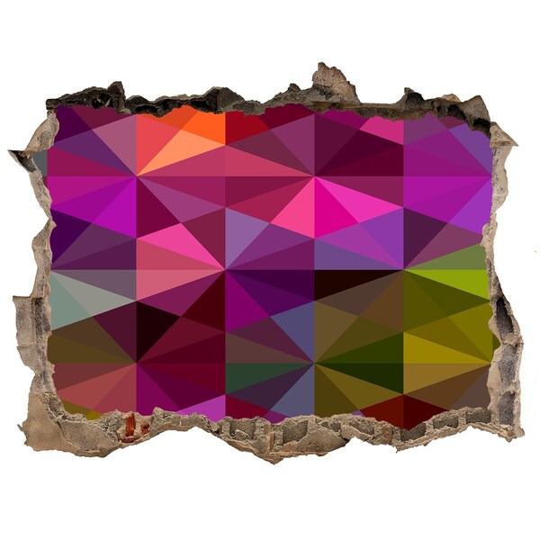 3D wall hole wallpaper Colorful Stained Glass in the Hole in the Wall