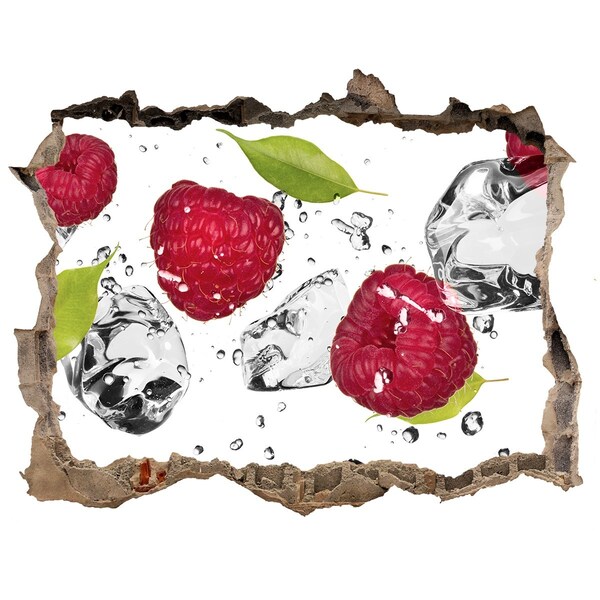 Hole in the wall decal Raspberry and water