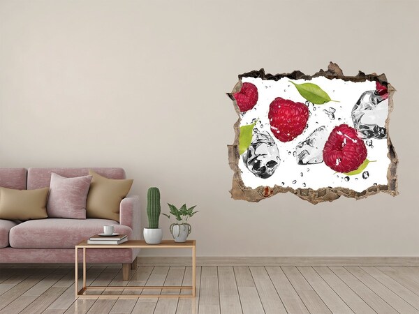 Hole in the wall decal Raspberry and water