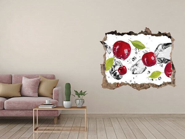 Hole in the wall sticker Cherries and water