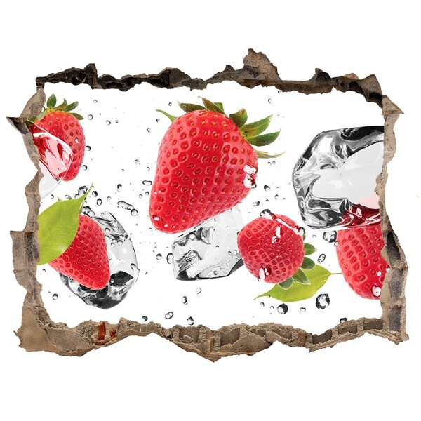 Hole in the wall decal Strawberries and water