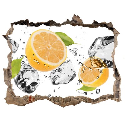 Hole in the wall sticker Citrus explosion in water