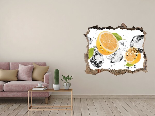 Hole in the wall sticker Citrus explosion in water