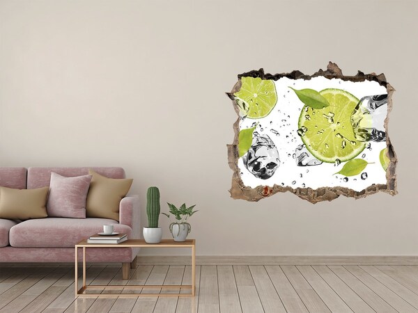 Hole in the wall decal Lime and water