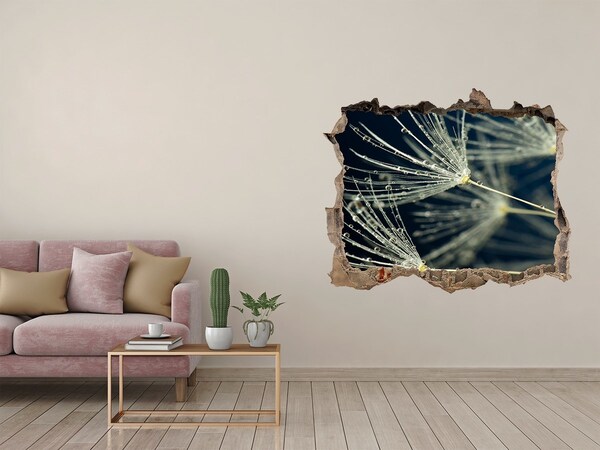 Hole in the wall decal Dandelion flowers in water