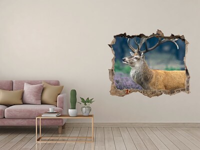 Hole in the wall sticker Deer in its natural habitat