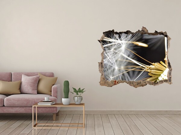 3D wall hole wallpaper Dandelion seeds