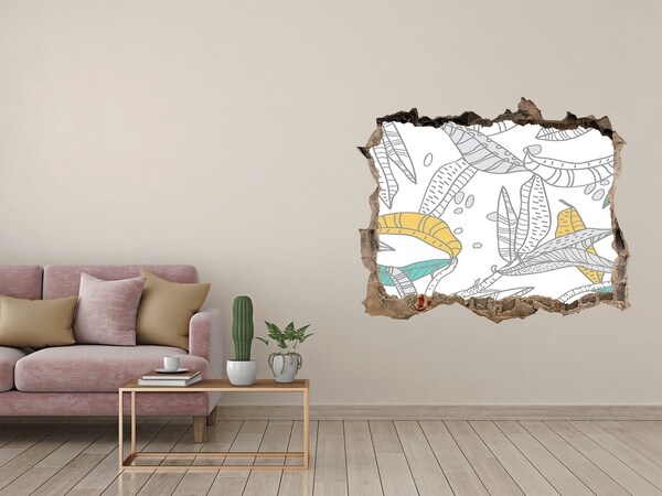 Hole in the wall decal Colorful leaves