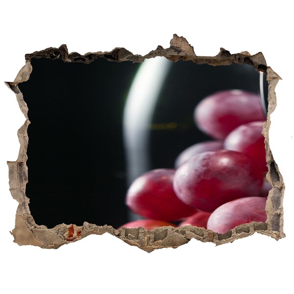 Hole in the wall decal Grapes and wine