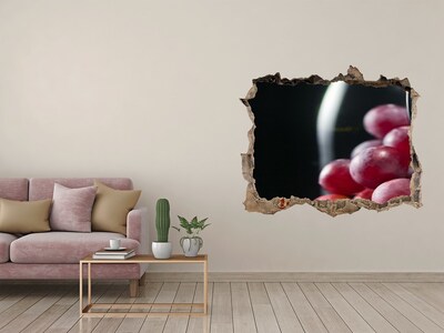 Hole in the wall decal Grapes and wine