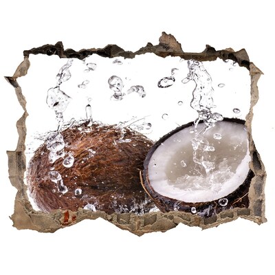 3D wall hole wallpaper Coconut and water