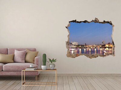 3D wall hole wallpaper View of London at night