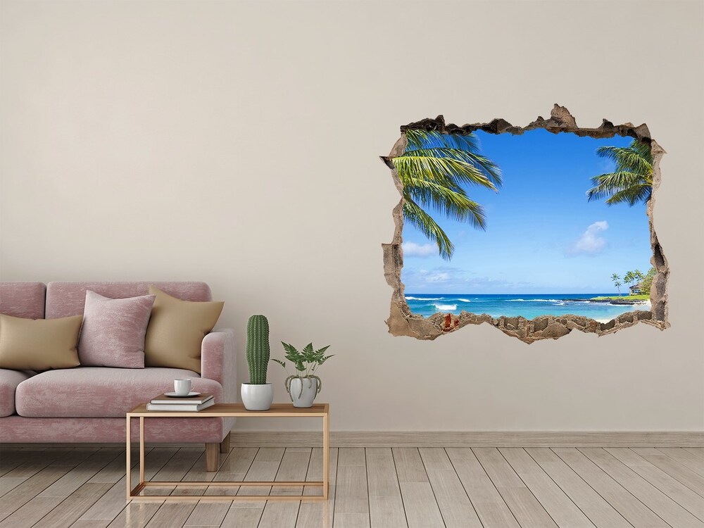 Hole wall sticker Tropical beach