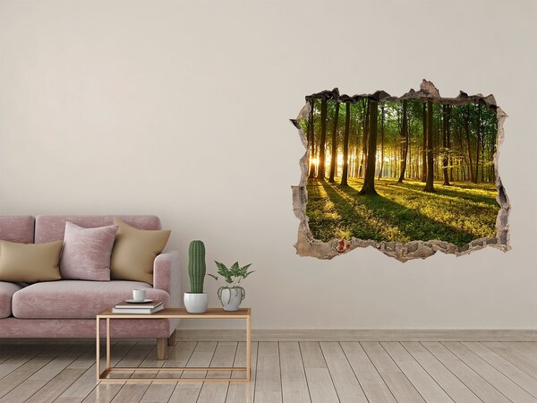 Hole in the wall decal Golden forest in the morning