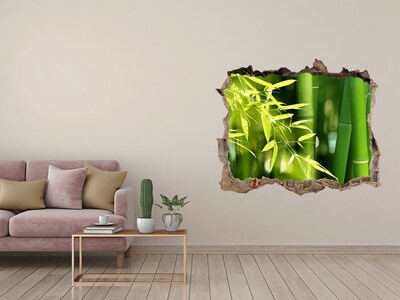 Hole wall sticker Green bamboo forest