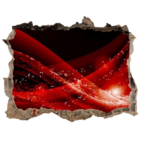 3D wall hole Red swirl in concrete