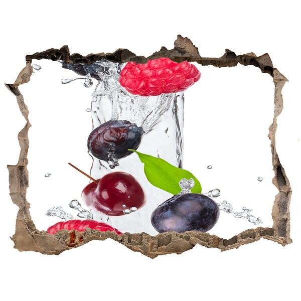 Hole in the wall sticker Fruit waterfall in concrete