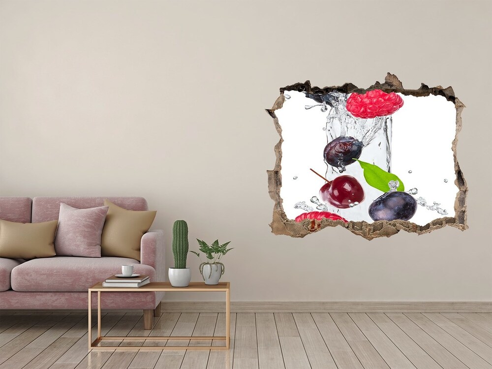 Hole in the wall sticker Fruit and water