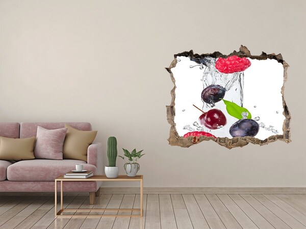 Hole in the wall sticker Fruit waterfall in concrete