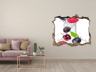 Hole in the wall sticker Fruit waterfall in concrete