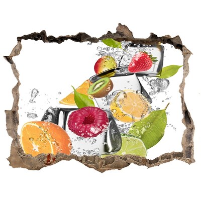 Hole in the wall sticker Fruit cocktail on ice