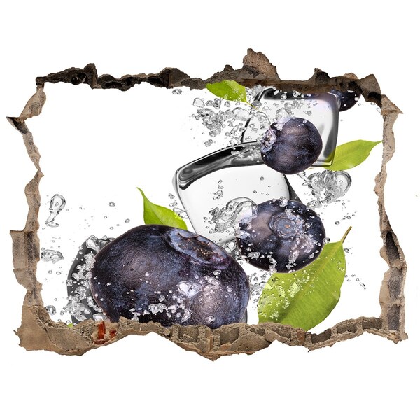 3D wall hole wallpaper Fruity Ice Waterfall